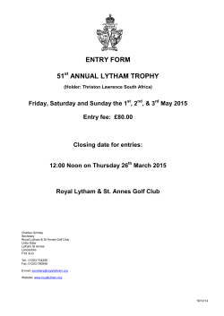 Lytham Trophy - Entry Form 2015