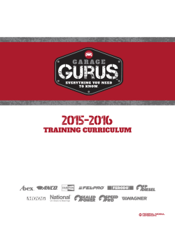 2015-2016 Garage Gurus Training Curriculum