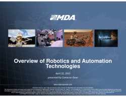 Overview of MDA robotics & space technologies