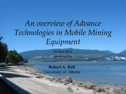 Advanced technologies in mining mobile equipment