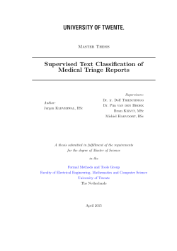Supervised Text Classification of Medical Triage Reports