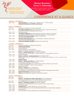 CONFERENCE AT A GLANCE