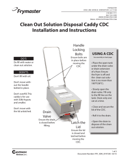 Clean Out Solution Disposal Caddy CDC Installation