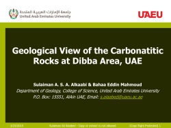 A General Review of the Carbonatitic Rocks in Dibba Area, UAE