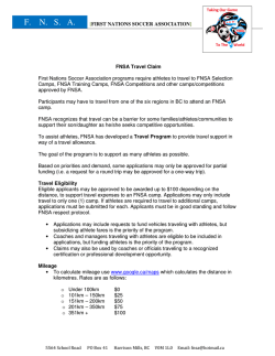 FNSA Travel Claim Pkg - First Nations Soccer Association