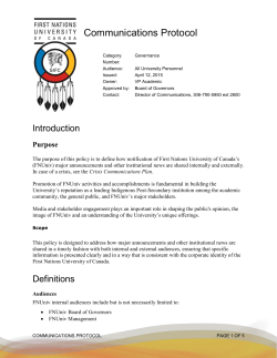 Communications Protocol - First Nations University of Canada