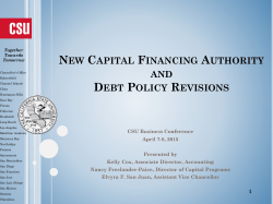 new capital financing authority and debt policy revisions