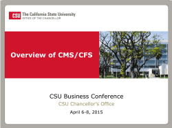 Overview of CMS/CFS - Financial Officers` Association