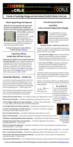 please read the FoCRLS newsletter by clicking here