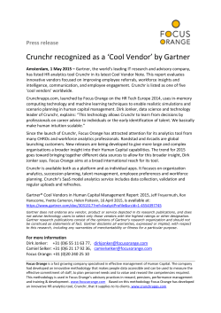 Crunchr recognized as a `Cool Vendor` by Gartner