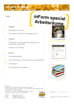 inForm special - Deutsches Forschungsinstitut fÃ¼r Ã¶ffentliche