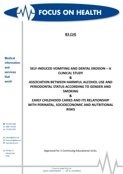 B3 (14) SELF-INDUCED VOMITING AND DENTAL EROSION â A