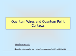 Quantum Wires and Quantum Point Contacts
