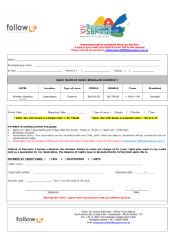 Reservations will be considered filling out this