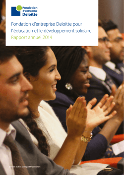 Rapport annuel - Fondation Deloitte
