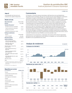 Profil Croissance dynamique - RBC Gestion mondiale d`actifs