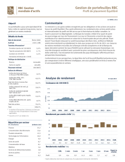 Profil EquilibrÃ© - RBC Gestion mondiale d`actifs