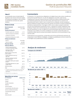 Profil TrÃ©sorerie - RBC Gestion mondiale d`actifs