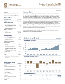 Profil Croissance - RBC Gestion mondiale d`actifs