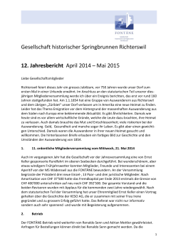 Mai 2015 - Gesellschaft historischer Springbrunnen Richterswil