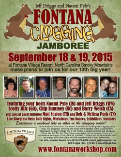 September 18 & 19, 2015 - Fontana Clogging Jamboree