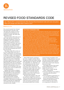 Regulation - Food Australia
