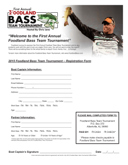 Registration Form  - Foodland Bass Team Tournament