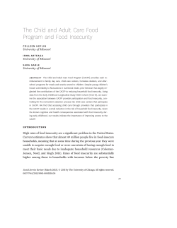 The Child and Adult Care Food Program and Food Insecurity