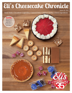 2015 2nd Quarter Newsletter - Eli`s Cheesecake Food Service