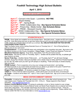 Foothill Technology High School Bulletin April 1, 2015