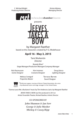 Preview the playbill MCT - Jeeves Takes a Bow