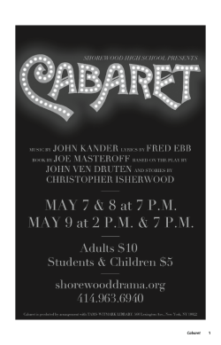 Preview the playbill Shorewood HS - Cabaret Program
