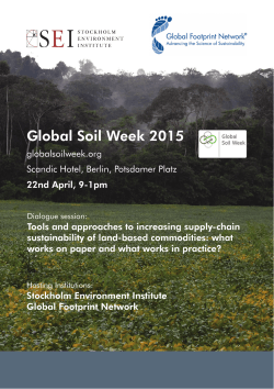 Global Soil Week 2015 - Global Footprint Network