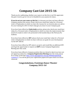Company Cast List 2015-16 - Footsteps Family Dance Center
