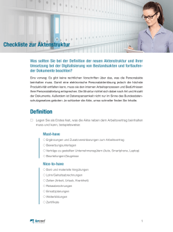 Checkliste Aktenstruktur - FORCONT BUSINESS TECHNOLOGY