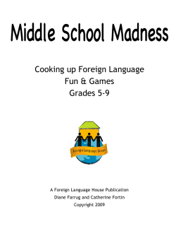 Cooking up Foreign Language Fun & Games Grades 5-9
