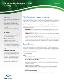 our FSCA Training data sheet