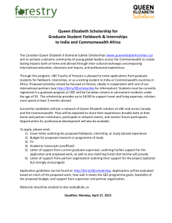 Queen Elizabeth Scholarship for Graduate