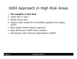 IKEA Approach in High Risk Areas