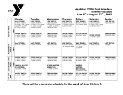 Appleton YMCA Pool Schedule