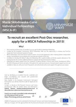 Marie SkÅodowska-Curie Individual Fellowships (MSCA