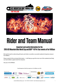 Important and useful information for the 2015 UCI Mountain Bike