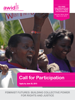 Call for Participation - AWID Forum 2016 An Invitation to Build