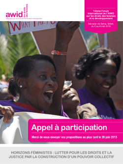 Appel Ã  participation - AWID Forum 2016 An Invitation to Build