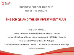 THE ECB QE AND THE EU INVESTMENT PLAN