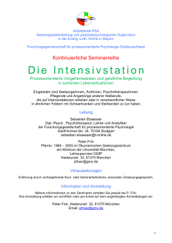 Die Intensivstation - Forum Seelsorge in Bayern