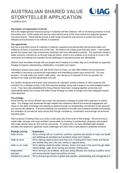 IAG - Shared Value Forum 2015