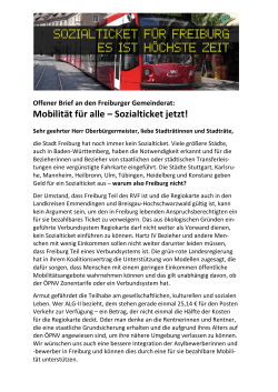 Offener Brief an den Freiburger Gemeinderat: MobilitÃ¤t fÃ¼r alle