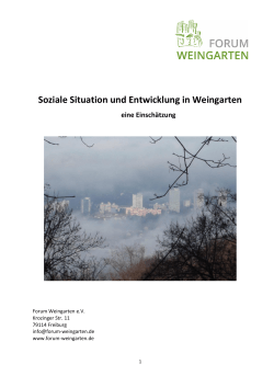Bericht zur sozialen Situation in Freiburg Weingarten
