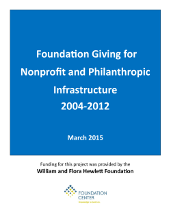 Nonprofit and Philanthropic Infrastructure